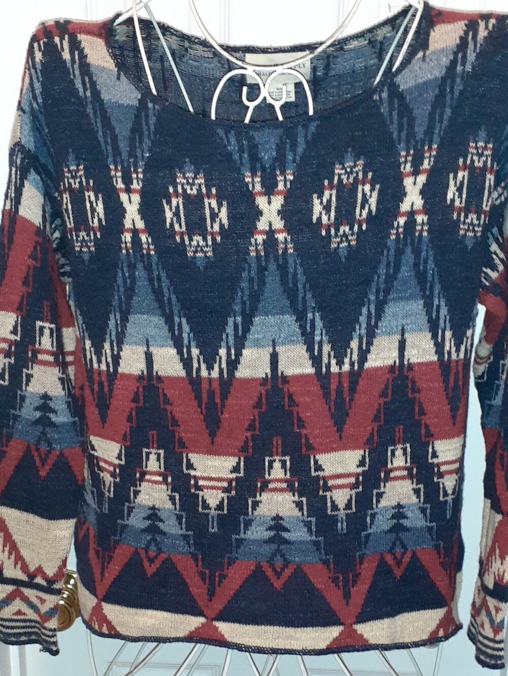 Denim & Supply Ralph Lauren Womens Southwestern Print Long Sleeve Sweater Size M
